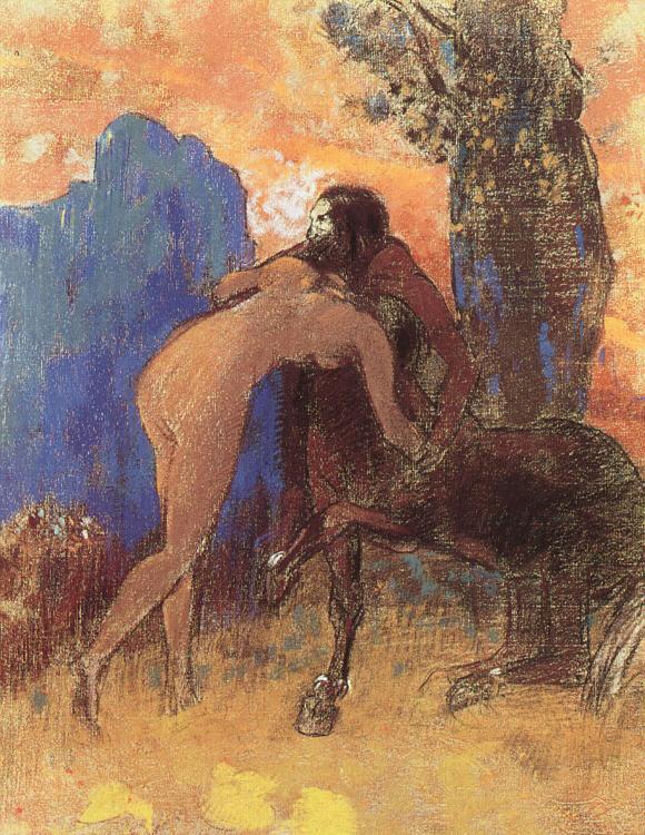 Odilon Redon Struggle Between Woman and a Centaur